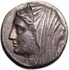 Sicily, Syracuse. Philistis, wife of Hieron II. Silver 16 Litrai (13.59G), 275-215 BC.. EF