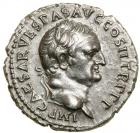 Vespasian. AD 69-79, Silver Denarius (3.2g). EF