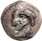 Elymaian Kingdom. Kamnaskires III, with Anzaze. Silver Tetradrachm (15.8g), ca. 81-72 BC