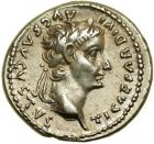 Tiberius. AD 14-37, Silver Denarius (3.8g). EF