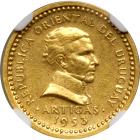 Uruguay. Gold Pattern Centesimo, 1953. NGC PF61