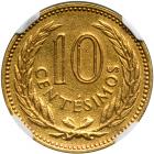 Uruguay. Gold Pattern 10 Centesimos, 1953. NGC AU - 2