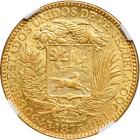 Venezuela. 5 Venezolanos, 1875-A. NGC AU58 - 2