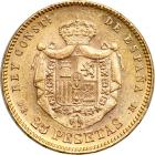 Spain. 25 Pesetas, 1878 (78) DE M. BU - 2