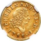 Spain. ½ Escudo, 1758-JB (Madrid). NGC AU53