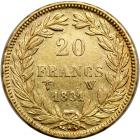 France. 20 Francs, 1831-W (Lille). EF - 2