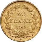 France. 20 Francs, 1844-A (Paris). EF - 2