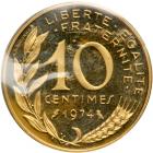 France. Gold Piefort 10 Centimes, 1974. PF - 2