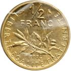 France. Gold Piefort &frac12; Franc, 1974. PF - 2