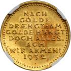 Germany. Gold Medal, 1932. NGC AU - 2