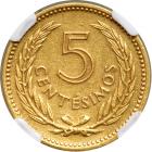 Uruguay. Pattern Gold 5 Centesimos, 1953. NGC PF58 - 2