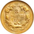 1878 $3 Gold. NGC AU58 - 2