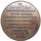 Extremely Rare 1892 Designers of the World's Columbian Expo Medal. Eglit-335. - 2