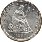 1887 Liberty Seated Quarter Dollar. NGC MS66