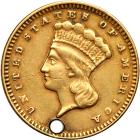 U.S. Type 3 Gold Dollar "Love Token". EF