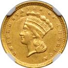 1857-C $1 Gold Indian. NGC AU53