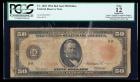 1914, $50 Federal Reserve Note. Red Seal. PCGS Fine 12 Apparent