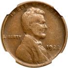 1922 Lincoln Cent. No D. Strong reverse. NGC VF20