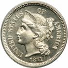 1871 Nickel Three Cents. PCGS PF66