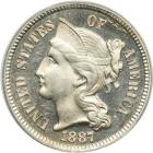 1887/6 Nickel Three Cents. PCGS PF65