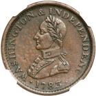 1783 Washington & Independence Cent with Large Military Bust Breen-1203 NGC graded XF45