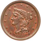 1857 C-1 R2 PCGS graded MS62 Red & Brown, CAC Approved