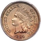 1864 Indian Head Cent. Copper-nickel. PCGS MS62