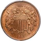 1864 Two Cents. Large motto. PCGS MS64