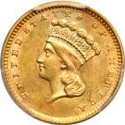 1856 $1 Gold Indian. Slanting 5. PCGS AU58