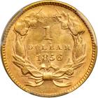 1856 $1 Gold Indian. Slanting 5. PCGS AU58 - 2