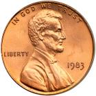 1983 Lincoln Cent. Doubled die reverse. PCGS MS66