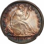 1858 Liberty Seated Half Dollar. NGC AU58