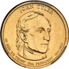 2009-P. Edge Error. Weak Edge Lettering. John Tyler - Position B. PCGS MS65