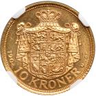 Denmark. 10 Kroner, 1908-VBP GJ. NGC MS65 - 2