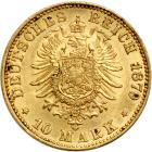 German States - Baden. 10 Marks, 1879-G. AU - 2