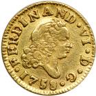 Spain. ½ Escudo, 1758-JB (Madrid). EF