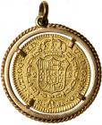 Spain. 2 Escudos in bezel, 1801-FA (Madrid). VF - 2