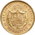 Spain. 25 Pesetas, 1876 (76) DE M. AU-UNC - 2