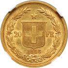 Switzerland. 20 Francs, 1886. NGC AU - 2