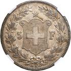 Switzerland. 5 Francs, 1890-B. NGC AU50 - 2