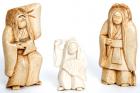 Three Carved Ivory Japanese Figures