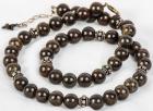 Meteorite Jewelry Necklace With Large Silver Spacer Beads