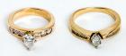 Collection of 2 Lady's Diamond, 14K Yellow Gold Rings