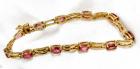 Pink Tourmaline, 14K Yellow Gold Bracelet