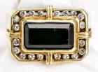 Gent's Tourmaline, Diamond, 14K Yellow Gold Ring