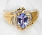 Lady's Tanzanite, Diamond, 14K Yellow Gold Ring