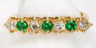 Lady's Diamond, Emerald, 14K Yellow Gold Band Style Ring