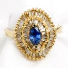 Lady's Sapphire, Diamond, 14K Yellow Gold Ballerina Ring