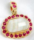 Opal, Ruby, 14K Yellow Gold Pendant