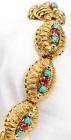 Turquoise, Ruby, 18K Yellow Gold Bracelet